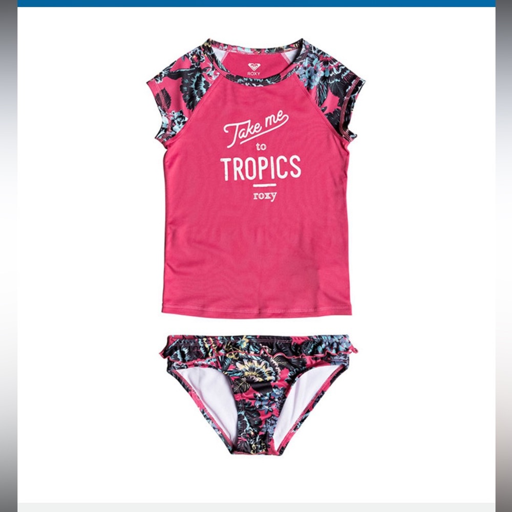 Roxy Girl's Salt Memory Short Sleeve Rashguard